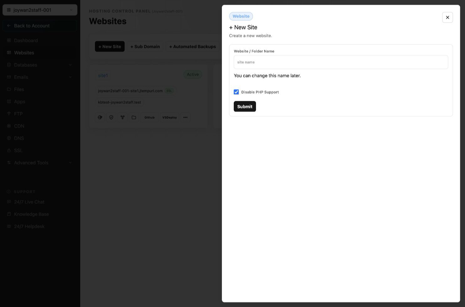 Current Control Panel screen